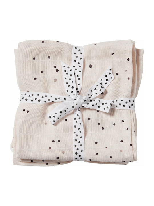 Done by Deer Muslin Swaddle Blanket Dreamy Dots Powder 70x70cm 2pcs