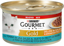 Purina Gourmet Gold Wet Food for Adult Cats In Can with Tuna η Απόλαυση της Σάλτσας 1pc 85gr