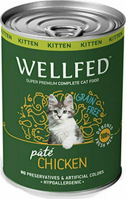 Wellfed Kitten Wet Food for Kittens Hypoallergenic In Can with Chicken Πατέ 1pc 400gr