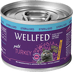 Wellfed Streilised Intestinal Care Wet Food for Sterilised Adult Cats with Gastrointestinal Disorders In Can with Turkey Πατέ 1pc 200gr