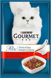 Purina Gourmet Perle Nasses Katzenfutter für Katze in Beutel mit Rindfleisch 85gr