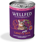 Wellfed Sterilized Wet Food for Adult Cats in Cans with Turkey and Duck Grain-Free 400gr