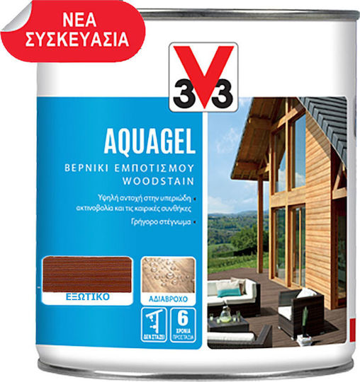 V33 Aquagel Woodstain Пропитка за Вода Екзотични Сатен 750мл