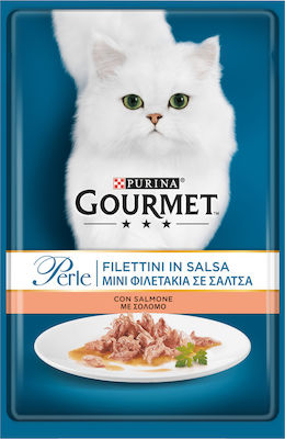 Purina Gourmet Perle Храна за мокри котешки хранилки с Чантичка с Сьомга 85гр 6бр