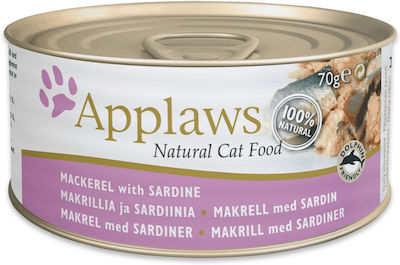 Applaws Natural Cat Food Nasses Katzenfutter für Katze in Dose mit Sardine 70gr