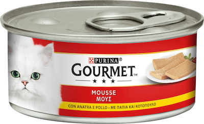 Purina Gourmet Wet Food for Adult Cats In Can with Chicken / Duck Mousse 1pc 195gr