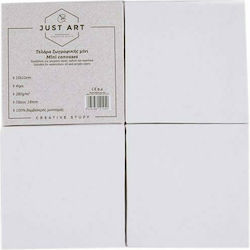 Just Art Καμβάς σε Τελάρο Λευκός 10x10εκ. 280gr/m² 4τμχ