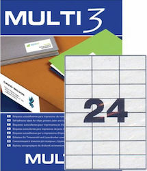 Multi 3 2400 Αυτοκόλλητες Ετικέτες Α4 Ορθογώνιες 70x37mm