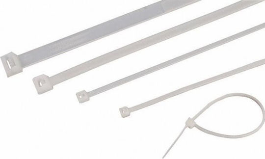 SAS Cable Ties Plastic 200mm x 4.8mm in White Colour (100 pcs)