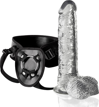 Nanma Invisible Hunter Gurtzeug mit Dildo 18cm in Transparent Farbe