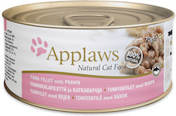 Applaws Natural Cat Food Wet Food for In Can with Shrimps / Tuna Φιλέτο 24pcs 70gr