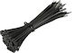 V-TAC Pack of 100pcs Black Plastic Cable Ties 100x2.5mm 11160