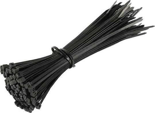 V-TAC Δεματικά Καλωδίων Πλαστικά 300mmx3.5mm σε Μαύρο χρώμα (100τμχ) (11170)