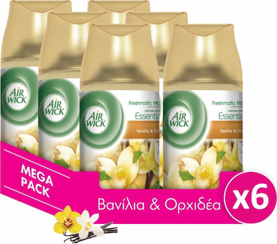 Airwick Set de Rezerve pentru Dispozitiv de Pulverizare Freshmatic cu Aromă Vanilie și orhidee 6buc 250ml