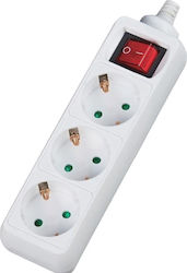 V03BK Power Strip 3 Positions with Switch and Cable 1.5m