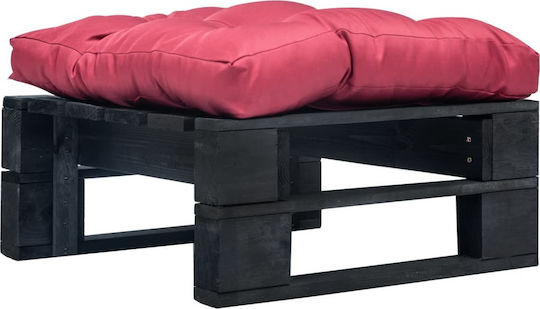 Băncuță De Grădină Din Lemn Tip Cub Pentru Exterior Cu Pernă Roșie 60x60x35cm