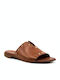 Komis & Komis Leather Women's Flat Sandals In Tabac Brown Colour