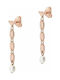 Emporio Armani Earrings Pendants made of Steel Gold Plated with Stones & Pearls