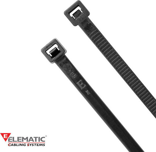 Elematic Δεματικά Καλωδίων Πλαστικά 370mmx3.5mm σε Μαύρο χρώμα (100τμχ) (5308Ε)