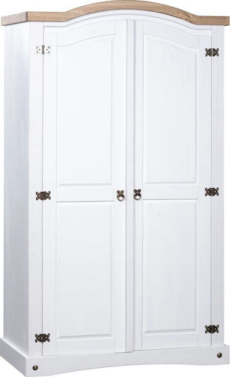 Doppeltür Kleiderschrank Weiß 101x52x170cm