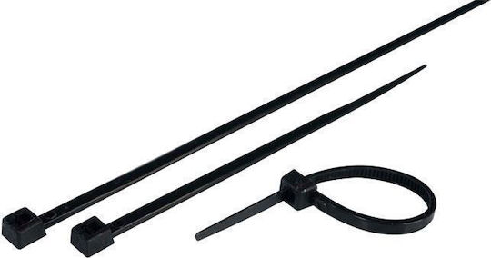 Eurolamp Δεματικά Καλωδίων Πλαστικά 150mmx3.6mm σε Μαύρο χρώμα (100τμχ) (147-54106)