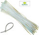 Sapiselco Kabelbinder Kunststoff 250mmx3.5mm in Weiß Farbe (100Stück) SEL.2.216