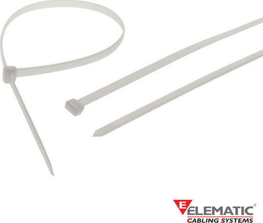 Elematic Legături Cablu Din Plastic 240mmx7.8mm În Culoare Albă 100 Buc