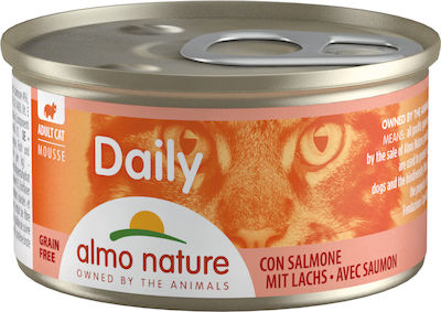 Almo Nature Daily Wet Food for Adult Cats In Can with Salmon Mousse 1pc 85gr