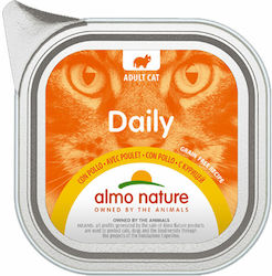 Almo Nature Daily Nasses Katzenfutter für Katze in Tablett mit Huhn 100gr