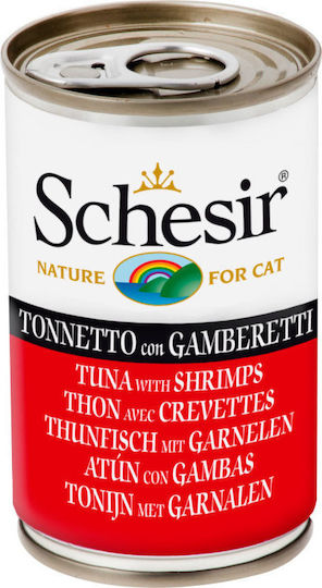 Schesir Nature for Cat Υγρή Τροφή για Ενήλικες Γάτες σε Κονσέρβα με Γαρίδες 140gr