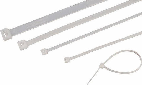 Eurolamp Δεματικά Καλωδίων Πλαστικά 250mmx4.8mm σε Λευκό χρώμα (100τμχ) (147-54013)