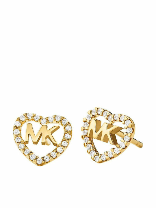 Michael Kors Σκουλαρίκια Καρφωτά από Ασήμι Επιχρυσωμένα με Πέτρες