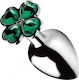 Booty Sparks Lucky Clover Πρωκτική Σφήνα Ασημί 6.60cm
