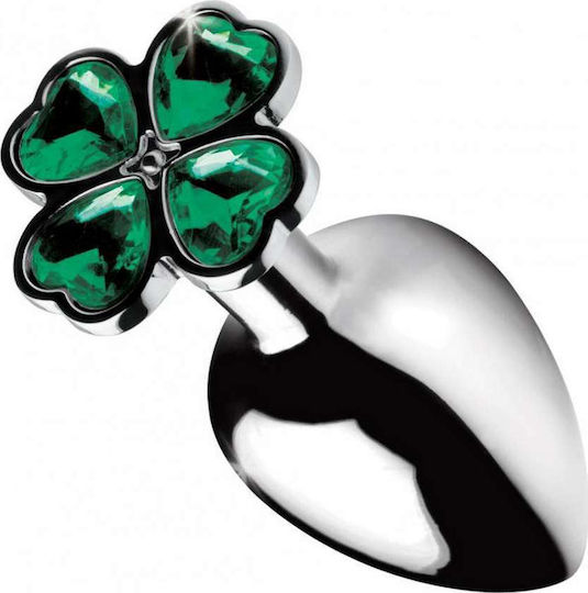Booty Sparks Lucky Clover Πρωκτική Σφήνα Ασημί 6.60cm