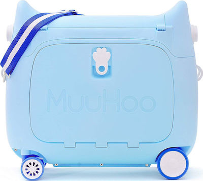 Muuhoo MH6649 Kinder Kabinen-Reisekoffer Hartschale Blau mit 4 Räder Höhe 51cm