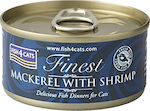 Fish4Cats Finest Wet Food for Adult Cats in Cans with Shrimps and Mackerel 70gr