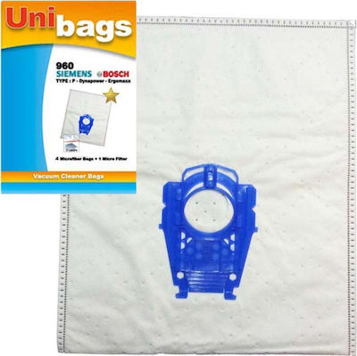 Unibags 960P Σακούλες Σκούπας 4τμχ Συμβατή με Σκούπα Bosch / Siemens