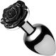 Booty Sparks Booty Sparks Rose Butt Plug Medium Πρωκτική Σφήνα Medium Ασημί 8.7cm