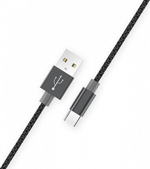 Ezra DC11-TPC Braided USB 2.0 Cable USB-C Male - USB-A Black 1.2m DC11-TPC