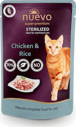 Nuevo Sterilized Wet Food for Sterilised Adult Cats for Urinary Health In Pouch with Chicken 1pc 85gr