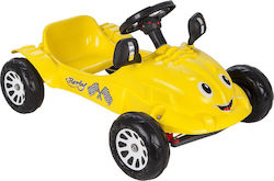 Happy Herby Kids Foot-to-Floor Car One-Seater with Pedal Yellow