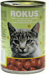 Rokus Dose Nassfutter für Erwachsene Katzen in Dose mit Hirsche 410gr