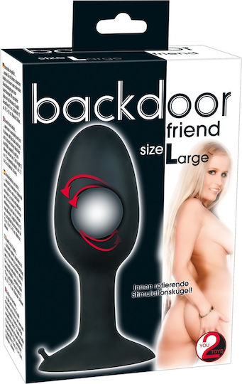 You2Toys Backdoor Friend Anal Plug with Vibration Large Black 12cm