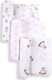 Interbaby Muslin Swaddle Blanket Pink 80x80cm 3pcs