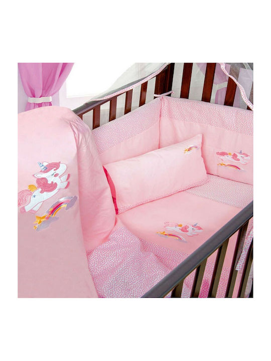 Dimcol Tulle Baby Crib Mosquito Net Unicorn 490x160cm Pink