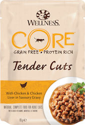 Wellness Core Wet Food for Adult Cats In Pouch with Chicken / Liver Tender Cuts 1pc 85gr