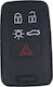 Silicone Car Key Cover Case with 5 Buttons for Volvo Black