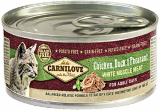 Carnilove Adult Wet Food for Adult Cats in Cans with Chicken and Duck Grain-Free 100gr