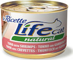 Lifecat Natural Wet Food for Adult Cats in Cans with Shrimps and Tuna 150gr