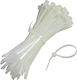 Pack of 100pcs White Plastic Cable Ties 250x4.4mm